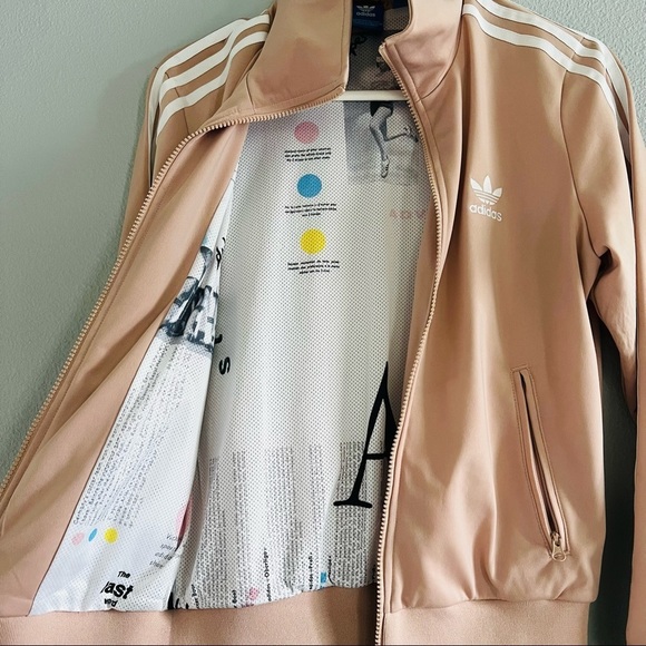 ADIDAS Originals Womens Firebird Info Poster Track Top Retro Small Dusty Rose S - Picture 12 of 14